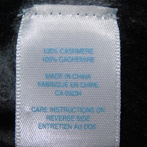 BAIA Womens L Black Gray Striped 100% Cashmere V Neck Sweater - Picture 5 of 11